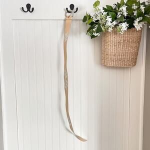 ESCADA Leather Embellished Belt in Cream/White